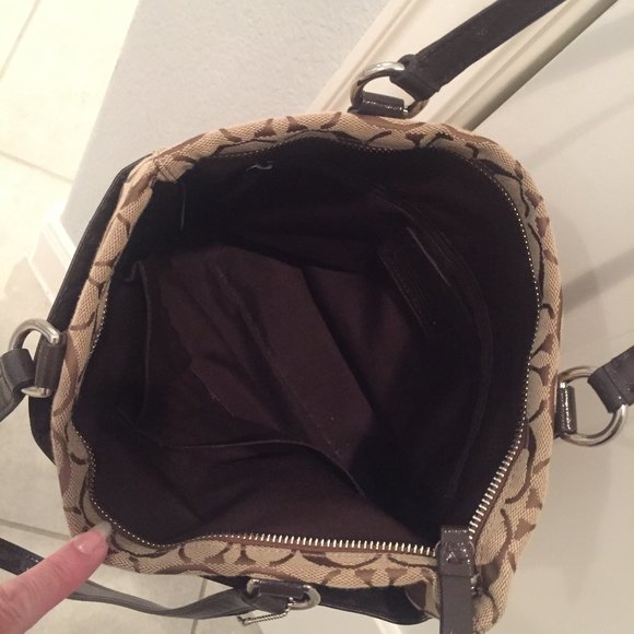 Coach Signature Canvas Stripe Tote Shoulder Bags